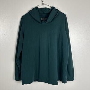 LL Bean Women’s‎ Long Sleeve Turtleneck Shirt Size XL Dark Green Cozy Winter